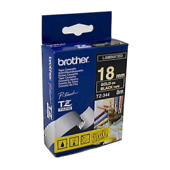 Brother Laminated Gold on Black Labelling Tape