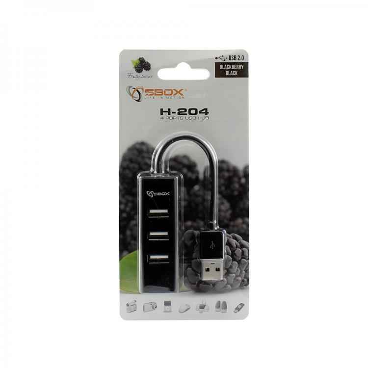 Hub USB 4 ports Sbox H-204 noir