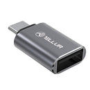 Adaptateur Tellur USB-C vers USB-A M/F 10 Gbit/s, 3 A, alliage d'aluminium