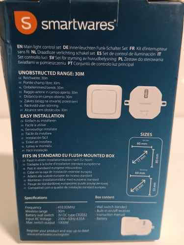Ecost customer return Smartwares Plug Connect Home Kit for Wireless Lighting up to 1000 Watt Moun