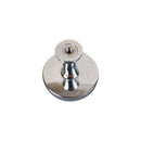 Bouton de meuble LEDER, Finition métal chrome et cuir