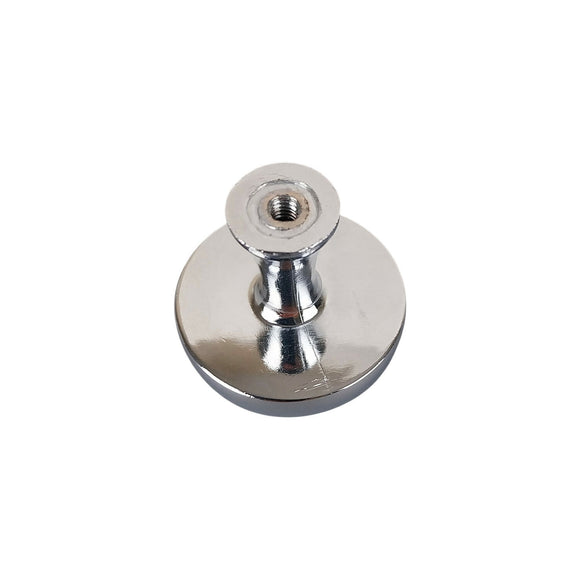 Bouton de meuble LEDER, Finition métal chrome et cuir
