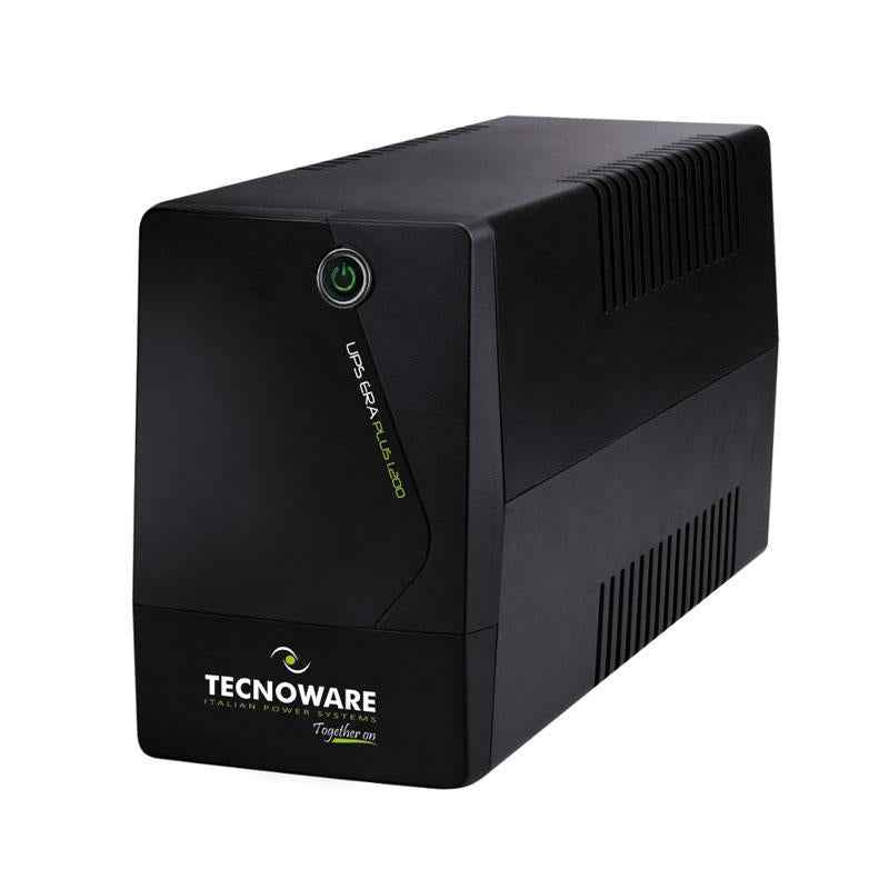 Onduleur Tecnoware « ERA PLUS », ligne intégrée, tour, 560 W, AVR, Schuko x 2, LED, autonomie de secours 11 - 20 min. « FGCERAPL802SCH » (batterie verte 11 lei)