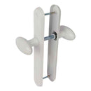2 poignées de porte sur plaque CHIC, Sans trou pour pièce à vivre, Finition aluminium blanc RAL 9016, Entraxe standard 195 mm
