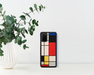 Coque man&wood pour galaxy s20+ mondrian wood noire