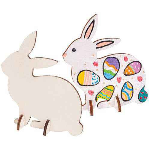 Wooden Standing Rabbit 10pcs