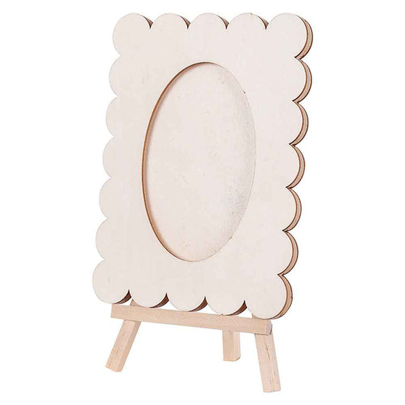 Wooden Wavy Photo Frame and Easel 5pcs (11x15cm)