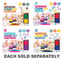 Educational Colours Wooden Stamp Set 51pcs