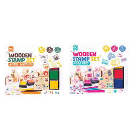 Educational Colours Wooden Stamp Set 51pcs
