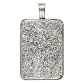Pendant Cabochon Setting Silver 30pcs (33x23mm)