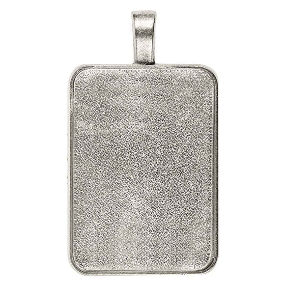 Pendant Cabochon Setting Silver 30pcs (33x23mm)