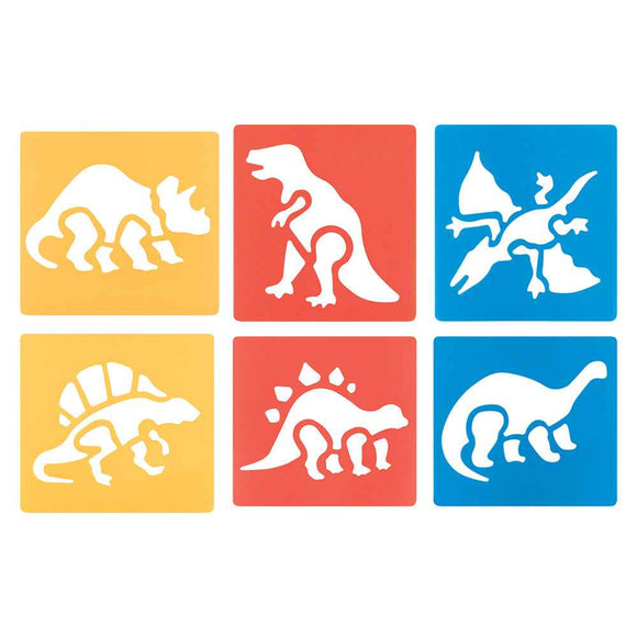 Dinosaur Stencils 6pcs (14.5x15cm)