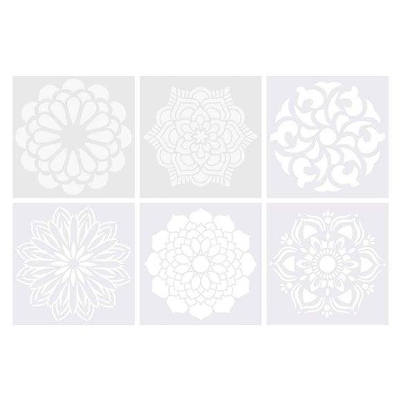 Mandala Stencils 6pcs (15x15cm)
