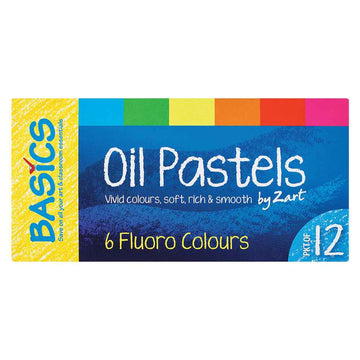 Basics Oil Pastels Fluoro Colours 12pk
