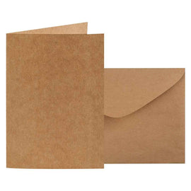 Kraft Folded Card and Envelope 20pcs (120x170mm)