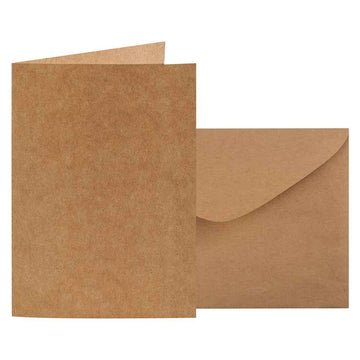 Kraft Folded Card and Envelope 20pcs (120x170mm)