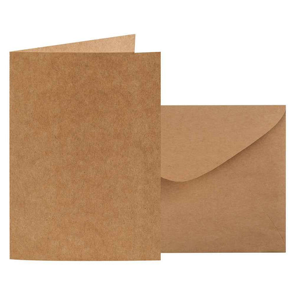 Kraft Folded Card and Envelope 20pcs (120x170mm)