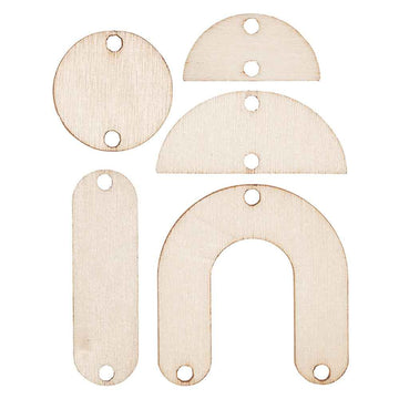 Wooden Earring Drop Pieces 90pcs