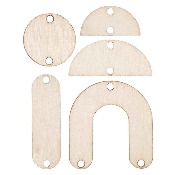 Wooden Earring Drop Pieces 90pcs