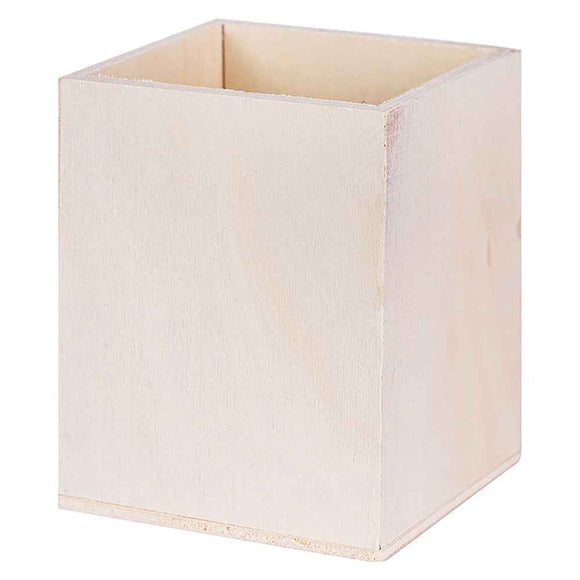 Wooden Pencil Holder (8x8.2x10cm)