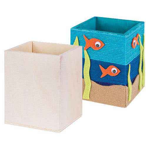 Wooden Pencil Holder (8x8.2x10cm)
