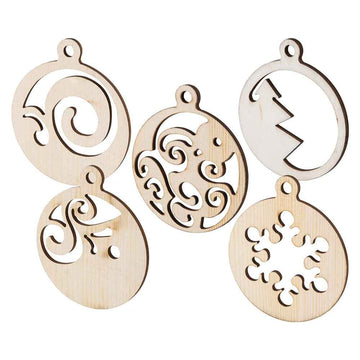 Wooden Xmas Baubles 20pk