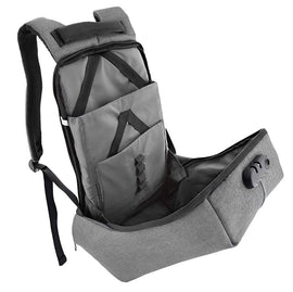 Sac à dos antivol pour ordinateur portable Tellur 15,6 pouces V2, port USB, gris