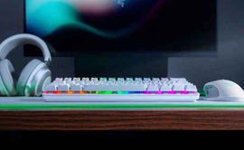 Razer Huntsman Mini Gaming keyboard, RGB LED light, US, Wired, Purple Switch, Mercury White