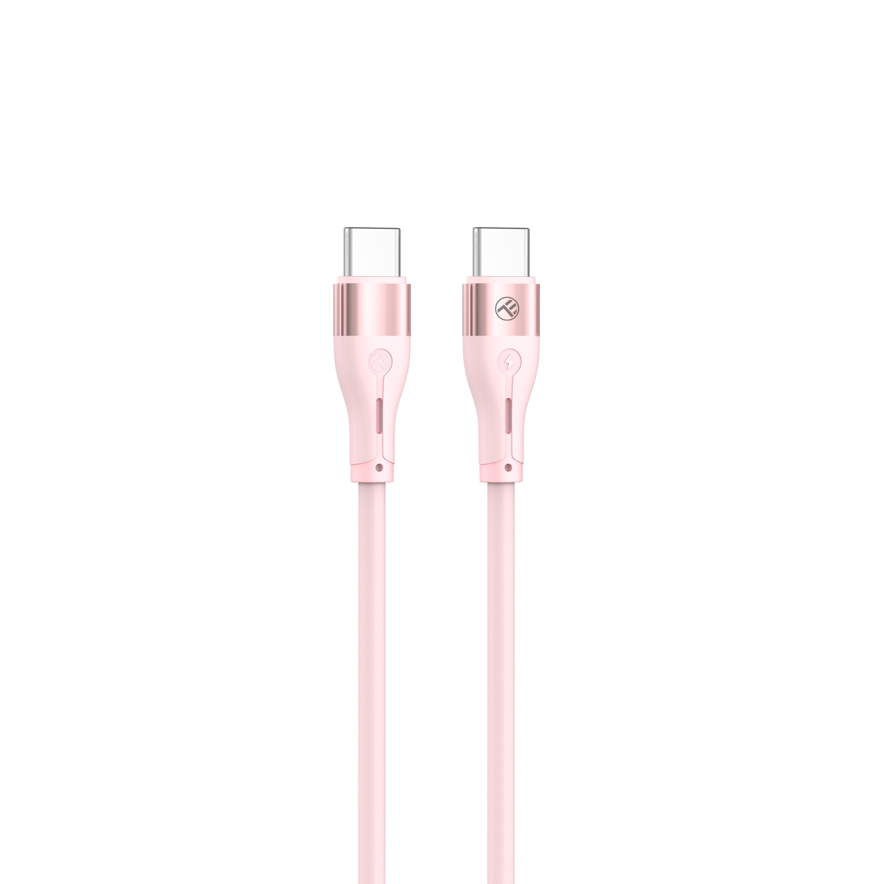 Câble tellur silicone type-c vers type-c pd60w 1 m rose
