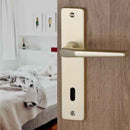 2 poignées de porte sur plaque CHAMONIX, Entrée de clé pour chambre, Finition aluminium anodisé F2 doré, Entraxe 165 mm