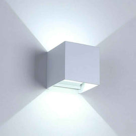 Applique Murale Led "Cube" Blanche 12W. Teinte Blanc Froid