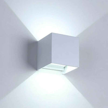 Applique Murale Led "Cube" Blanche 12W. Teinte Blanc Froid