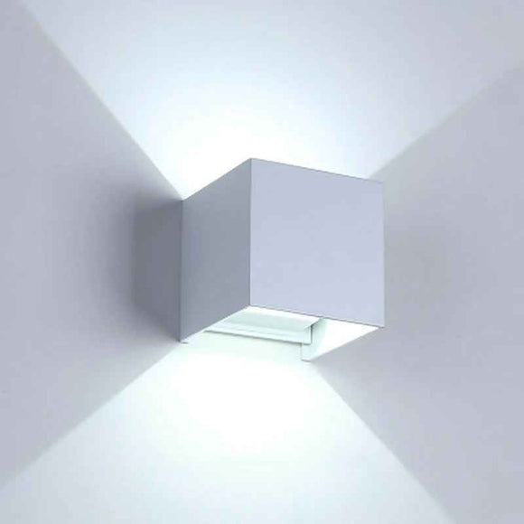 Applique Murale Led "Cube" Blanche 12W. Teinte Blanc Froid