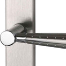 2 poignées de porte sur plaque CASUAL, Verrou condamnation pour salle de bain, Finition aluminium nickel mat, Entraxe standard 195 mm