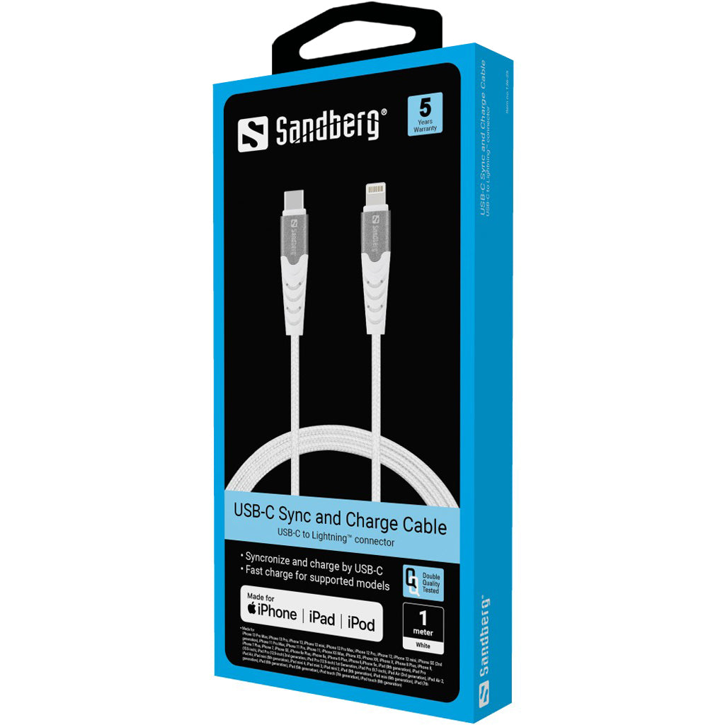 Sandberg 136-25 USB-C PD vers Lightning MFI 1M