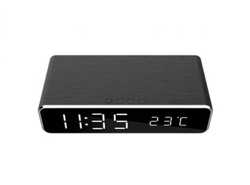CEAS digital + ALIMENTATOR wireless GEMBIRD, display LCD ora/data/alarma/temperatura, black, "DAC-WPC-01" (timbru verde 0.18 lei)