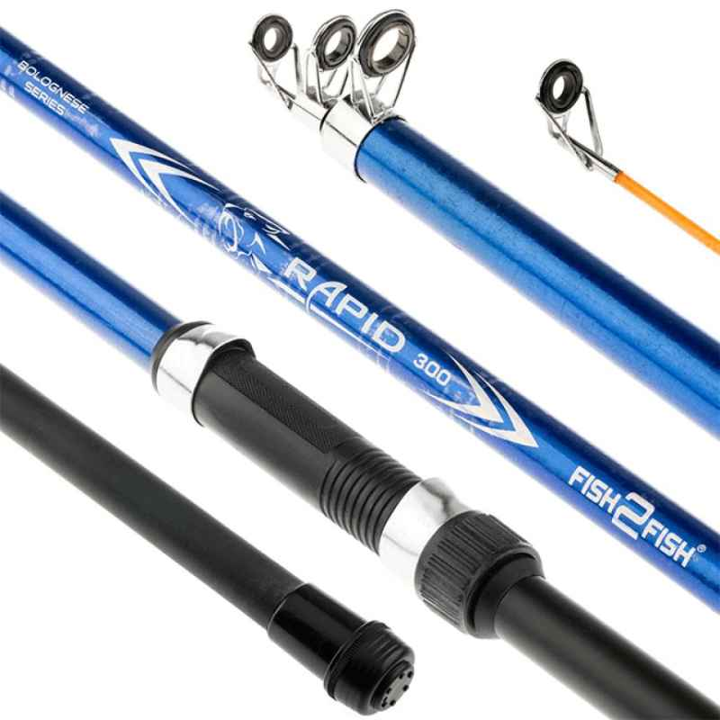 Canne à pêche télescopique Fish2Fish Rapid Short Blue, longueur 2,4 m, résistance 10-40 g