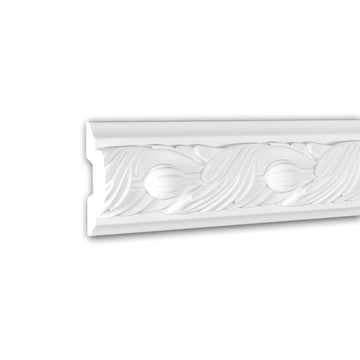 Cimaise 151348F Profhome Moulure décorative flexible style Rococo-Baroque blanc 2 m