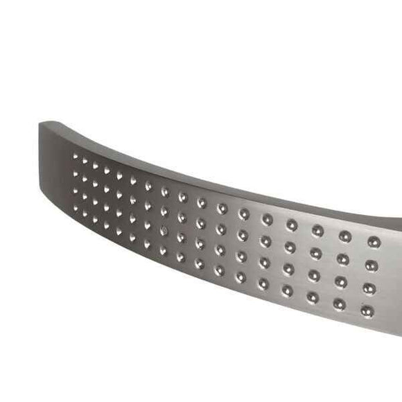 2 poignées de porte sur plaque AUDACE, Entrée de clé pour chambre, Finition aluminium nickel mat, Entraxe standard 195 mm