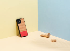 Coque man&wood pour iphone 12 mini chevrons azalée noir