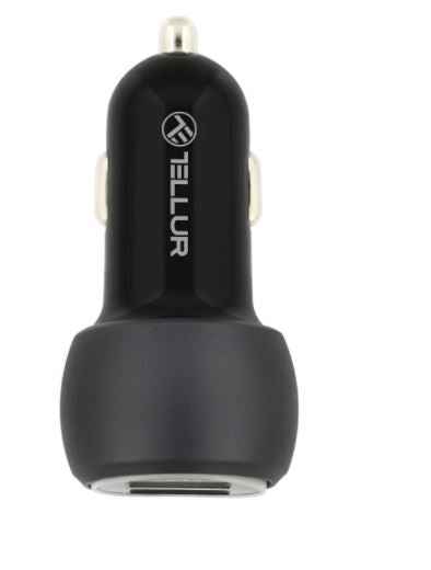 Chargeur de voiture double USB Tellur avec QC 3.0, 6 A, noir