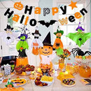 Décorations suspendues pour fête d'Halloween Ecost Qpout, lot de 6 décorations fantômes suspendues et joyeux Halloween