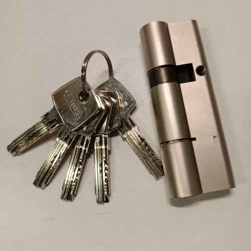 Ecost Customer Return Abus Profile Cylinder D6xNP with Key Card and 5 Keys, Silver, 494
