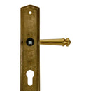 2 poignées de porte ATTILA, Trou de cylindre - entrée - bureau - service, Finition laiton poli doré, Entraxe standard 195 mm