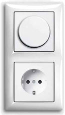 Ecost customer return EBROM Complete Set LED Dimmer/Rotary Dimmer + Busch Jäger Balance Si Alpine Wh