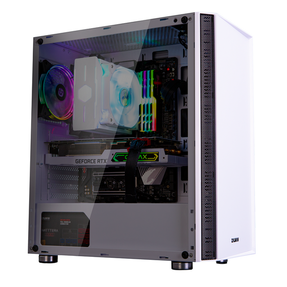 CARCASA Zalman "R2", middle tower, gaming, fara sursa, suporta 6xfan, 1xfan inclus, PSU shroud, display 9.1inch, USB Type-C x 1, USBx2, audio+mic, 7 sloturi expansiune, alb, "R2 White" (timbru verde 0.08lei)