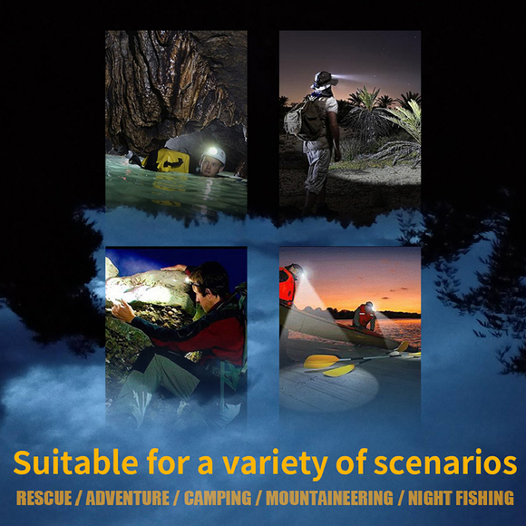 Lampe frontale à led boruit yhx-1030 avec sifflet sos