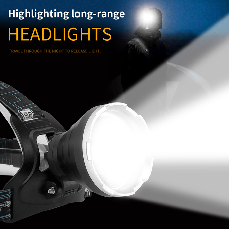 Lampe frontale à led boruit yhx-1030 avec sifflet sos