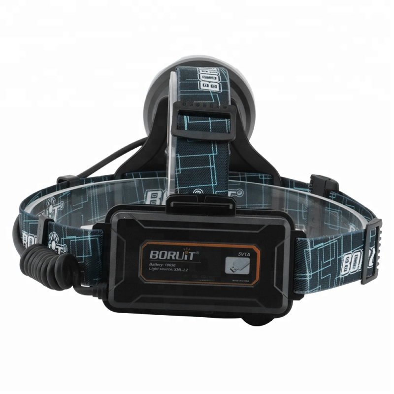 Lampe frontale à led boruit yhx-1030 avec sifflet sos - 0