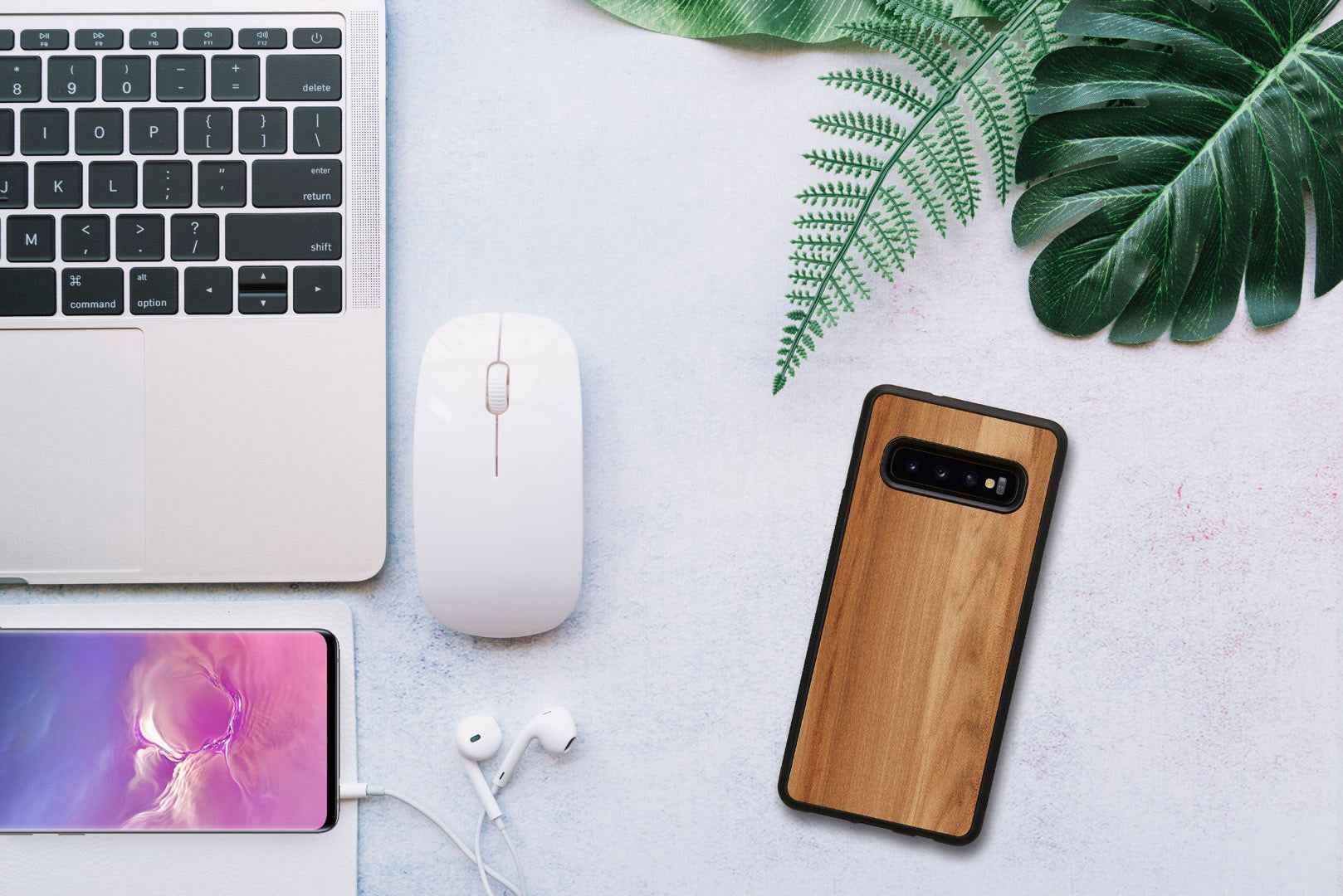 Coque pour smartphone MAN&WOOD Galaxy S10 cappuccino noir